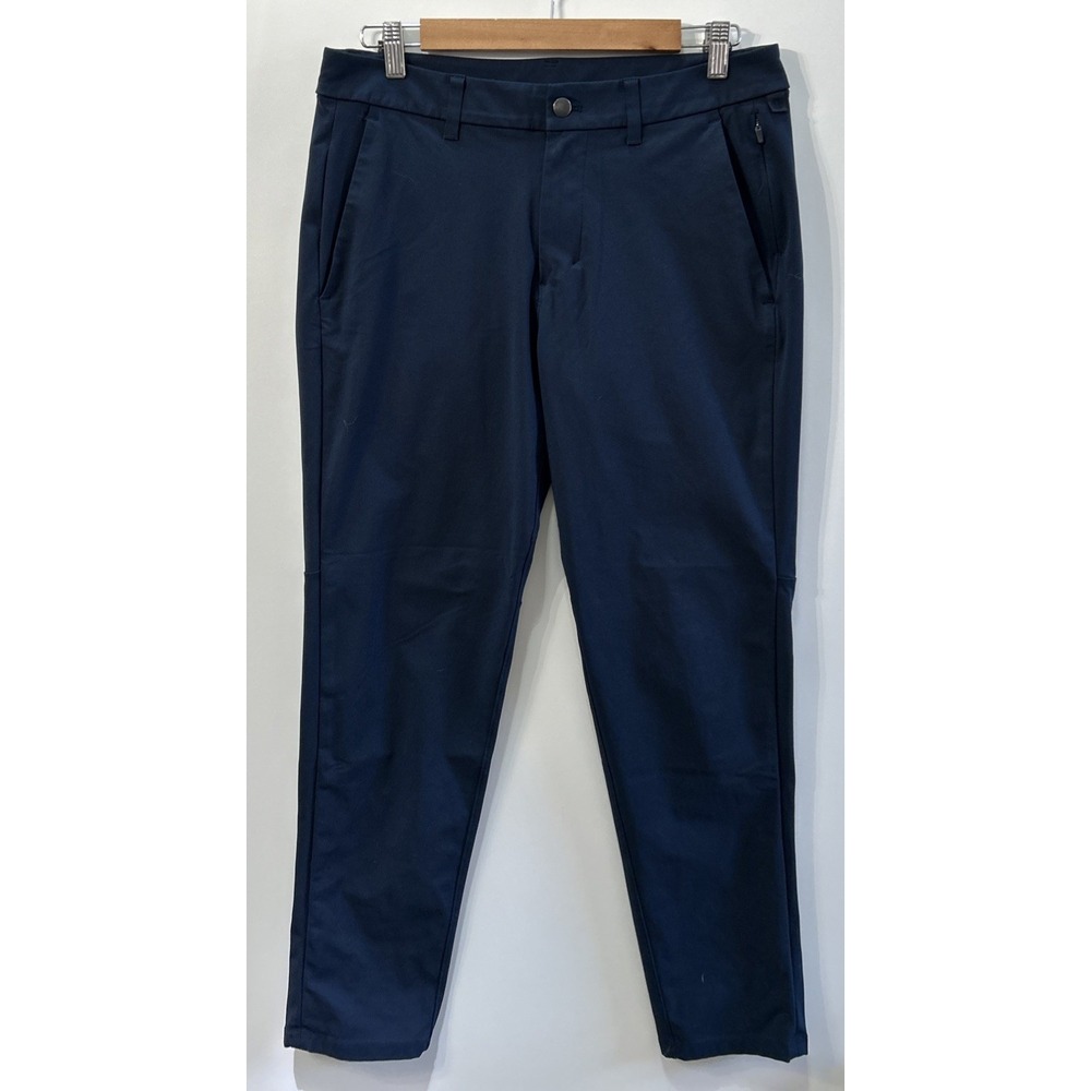Mens Lululemon Commission Pant Slim Fit Chino Performance LM5AF1S Sz 31 Navy - Picture 1 of 8